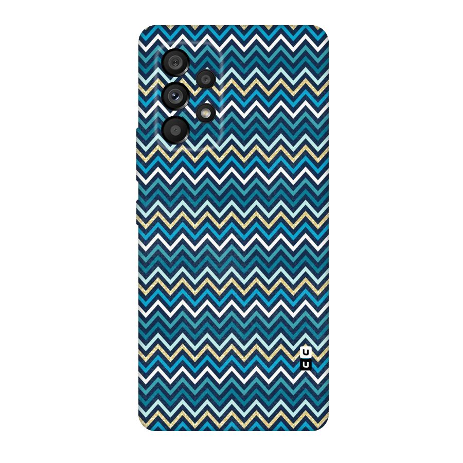 Blue Shades Chevron Pattern Original Polycarbonate Back Case for Galaxy A53 5G