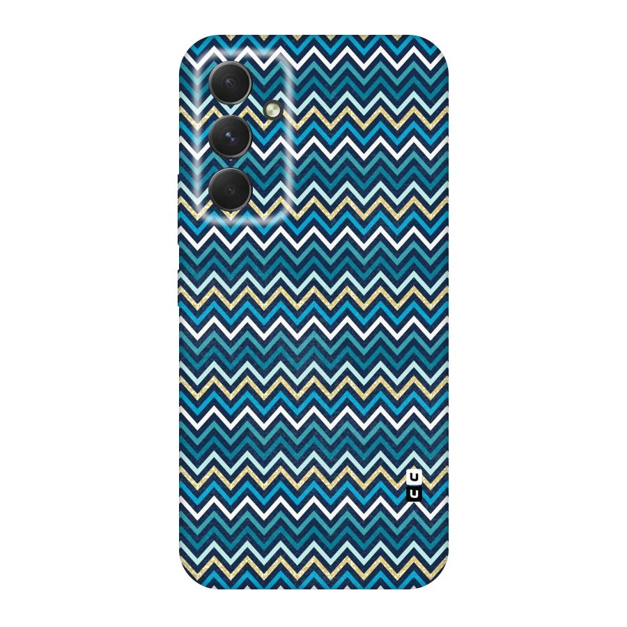Blue Shades Chevron Pattern Original Polycarbonate Back Case for Galaxy A54