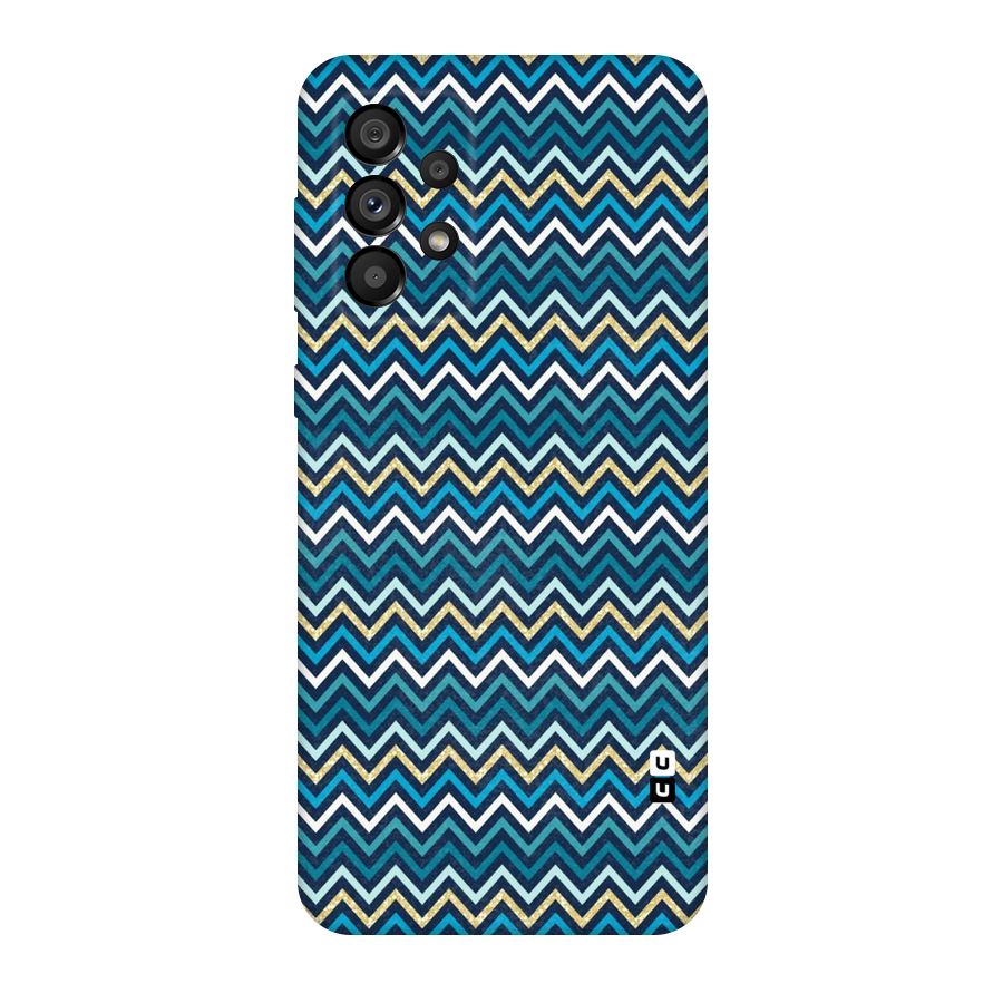 Blue Shades Chevron Pattern Original Polycarbonate Back Case for Galaxy A73 5G