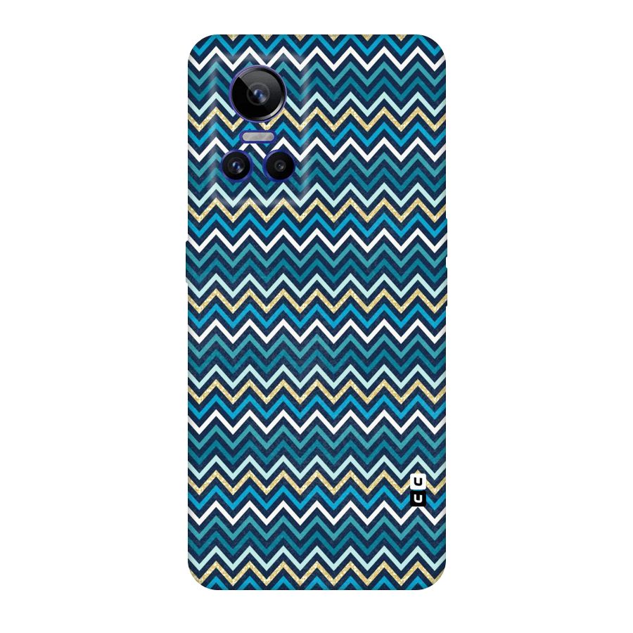 Blue Shades Chevron Pattern Original Polycarbonate Back Case for Realme GT Neo 3