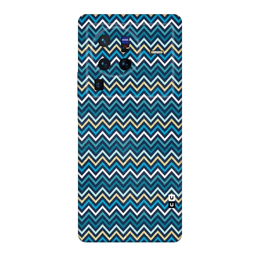 Blue Shades Chevron Pattern Original Polycarbonate Back Case for Vivo X80