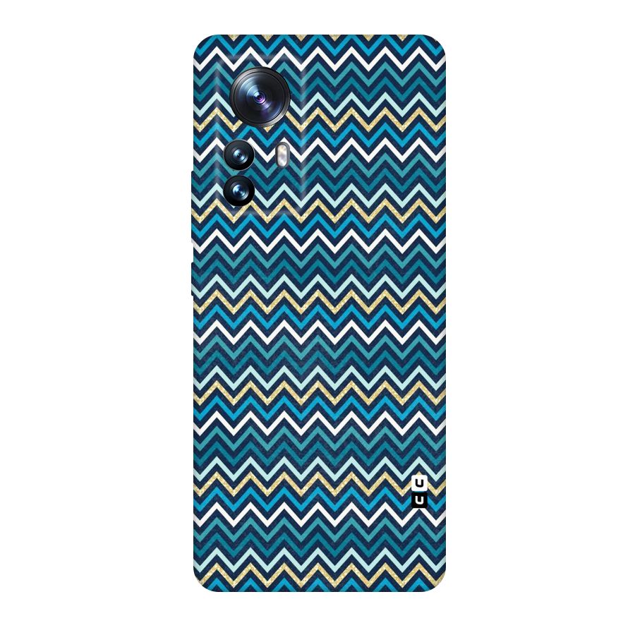 Blue Shades Chevron Pattern Original Polycarbonate Back Case for Xiaomi 12 Pro