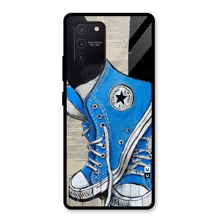 Blue Shoes Glass Back Case for Galaxy S10 Lite