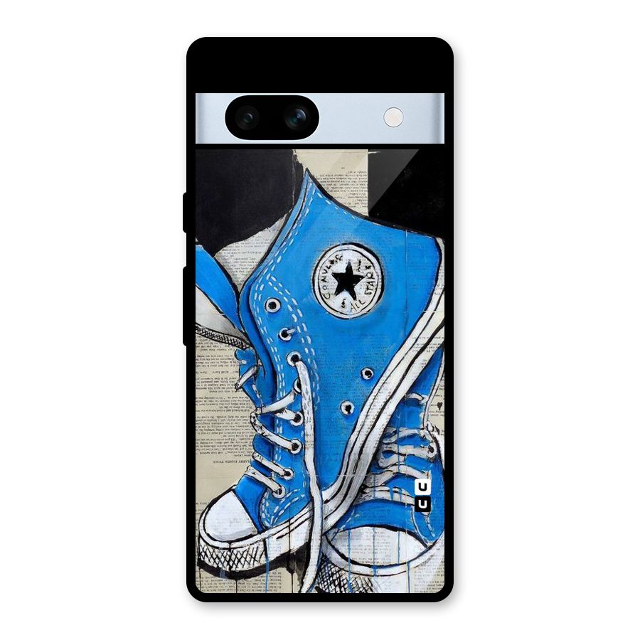 Blue Shoes Glass Back Case for Google Pixel 7a