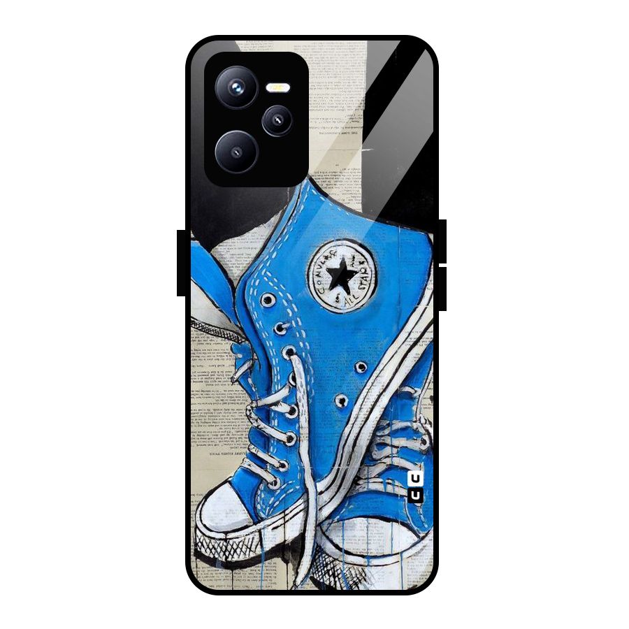 Blue Shoes Glass Back Case for Realme C35