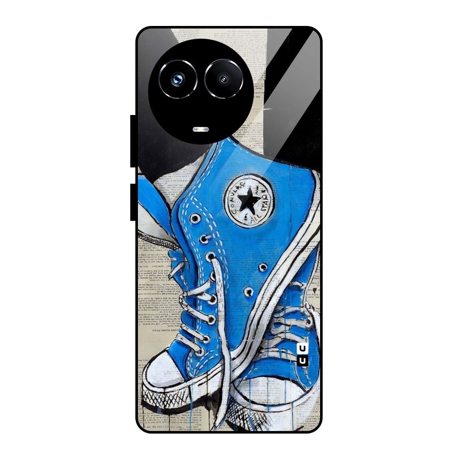 Blue Shoes Glass Back Case for Realme Narzo 60X