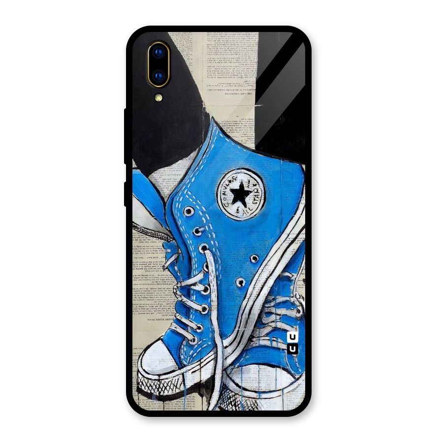 Blue Shoes Glass Back Case for Vivo V11 Pro
