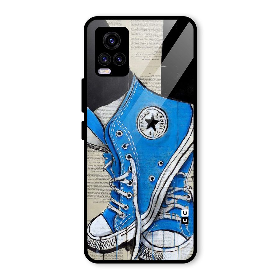Blue Shoes Glass Back Case for Vivo V20 2021
