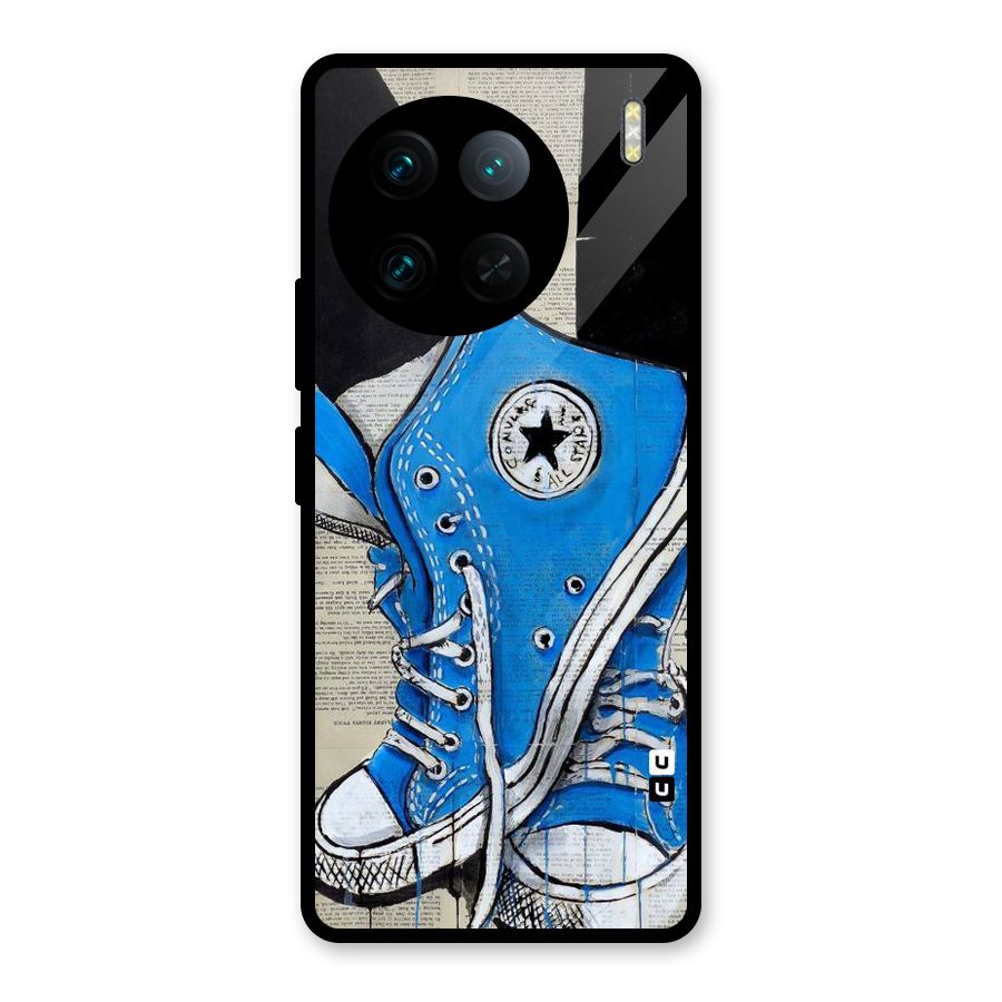 Blue Shoes Glass Back Case for Vivo X90 Pro