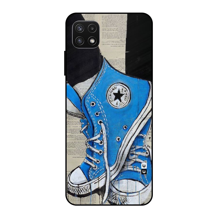 Blue Shoes Metal Back Case for Galaxy A22 5G