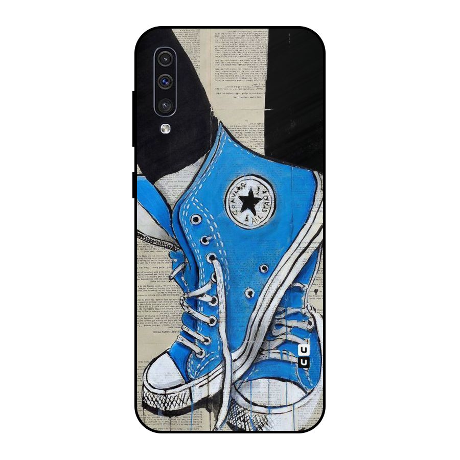 Blue Shoes Metal Back Case for Galaxy A30s