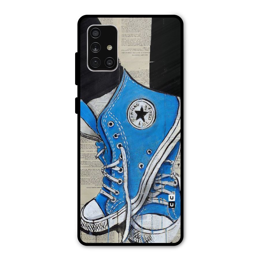 Blue Shoes Metal Back Case for Galaxy A71