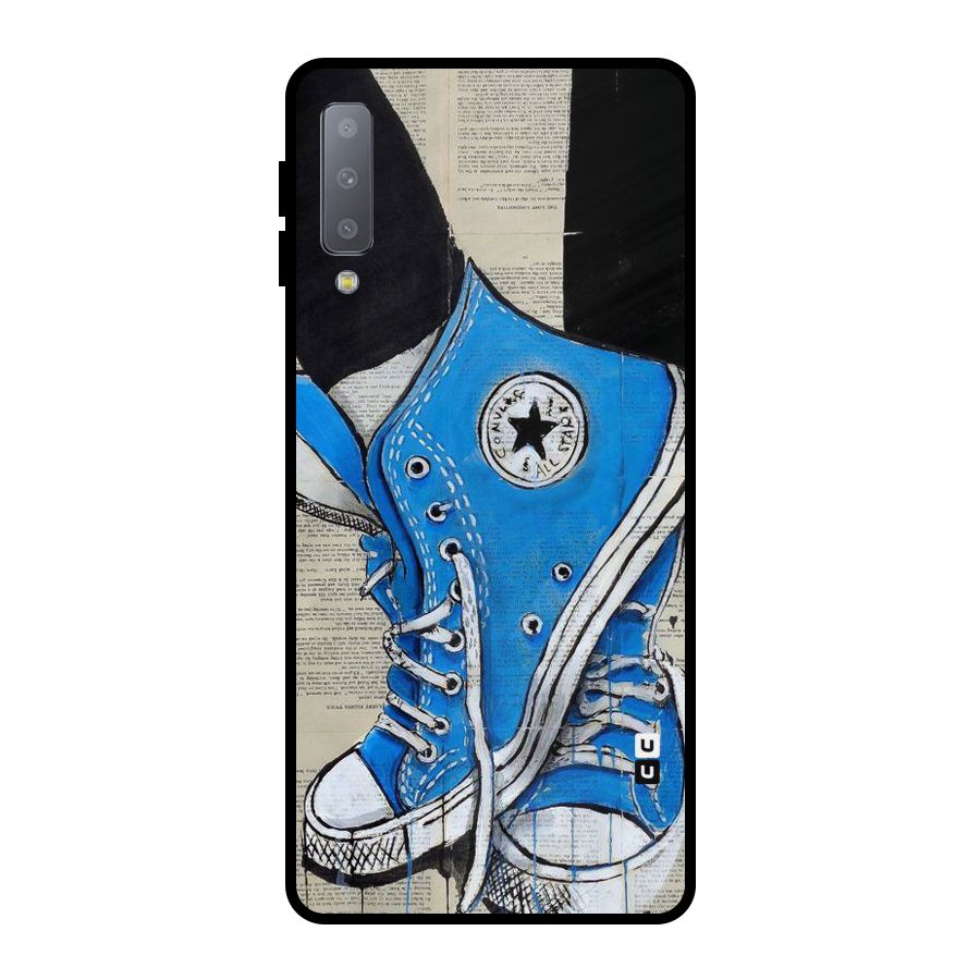 Blue Shoes Metal Back Case for Galaxy A7 (2018)