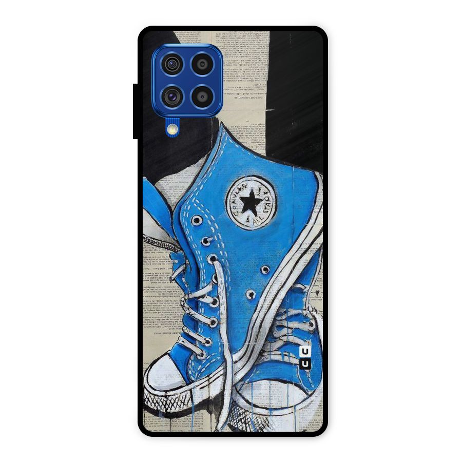Blue Shoes Metal Back Case for Galaxy F62