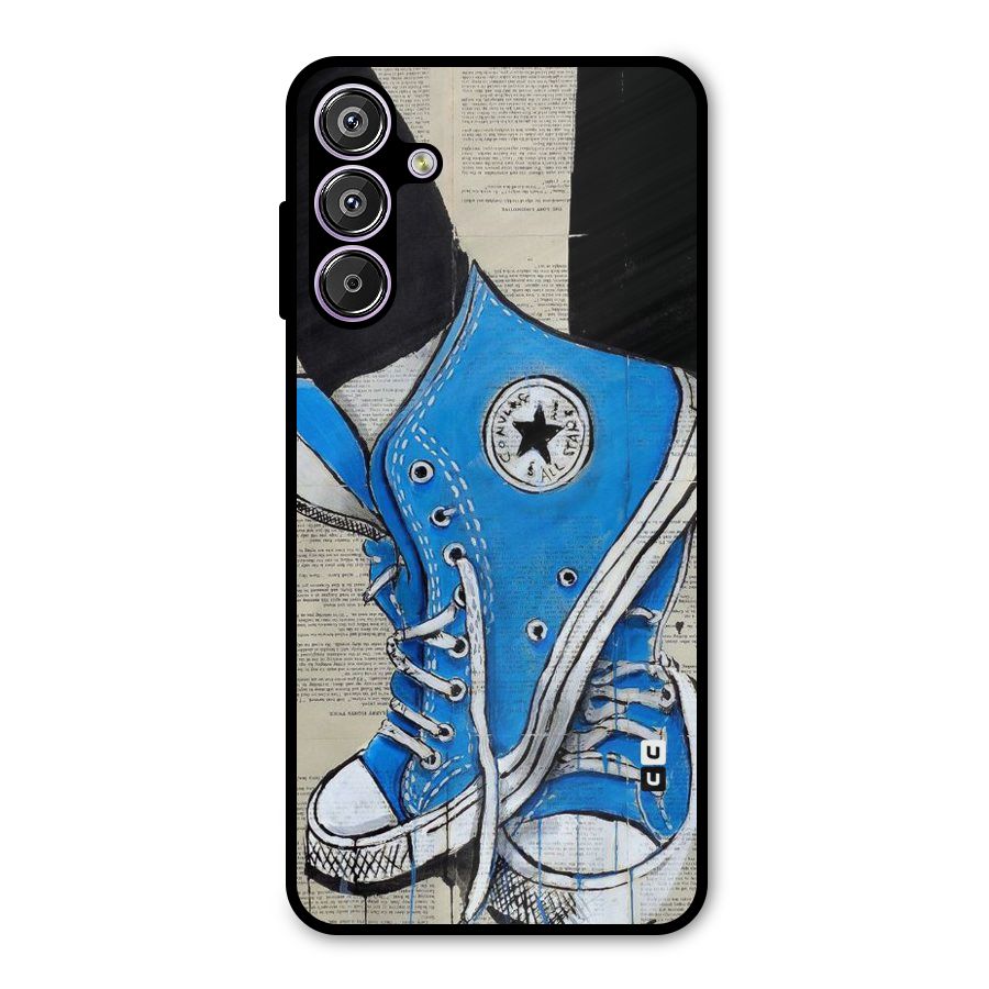 Blue Shoes Metal Back Case for Galaxy M15