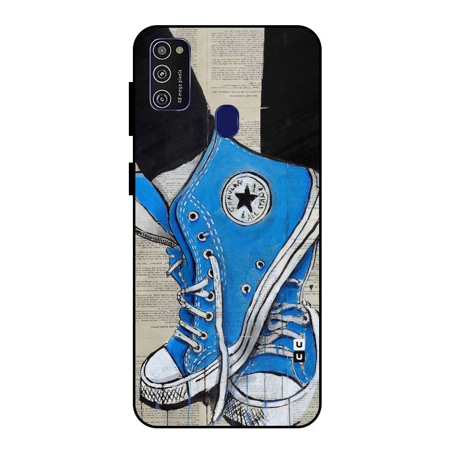 Blue Shoes Metal Back Case for Galaxy M21