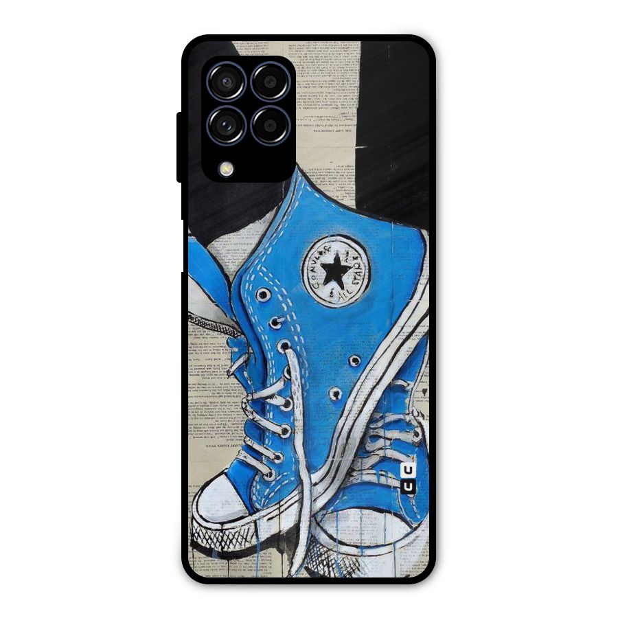 Blue Shoes Metal Back Case for Galaxy M53 5G