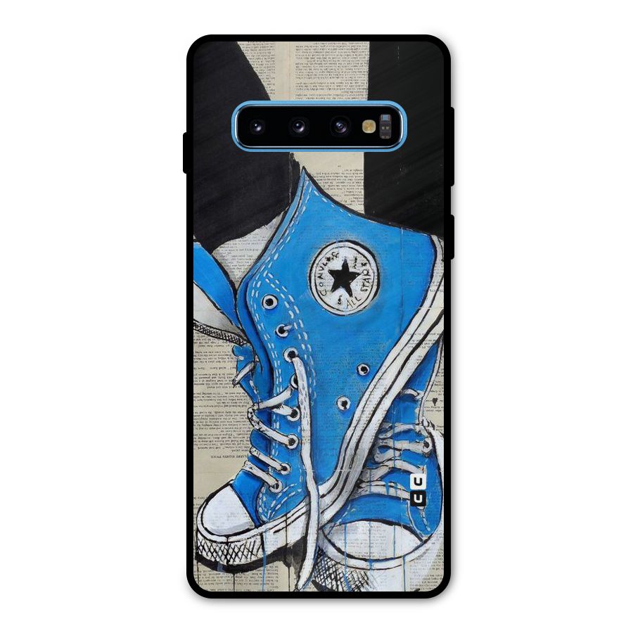 Blue Shoes Metal Back Case for Galaxy S10