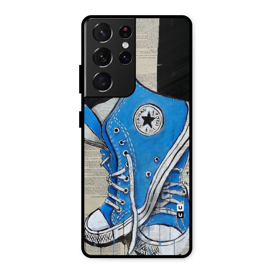 Blue Shoes Metal Back Case for Galaxy S21 Ultra 5G