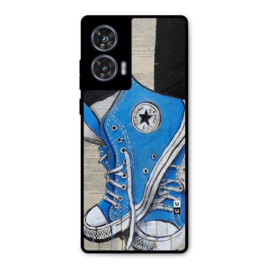 Blue Shoes Metal Back Case for Motorola Edge 50 Fusion