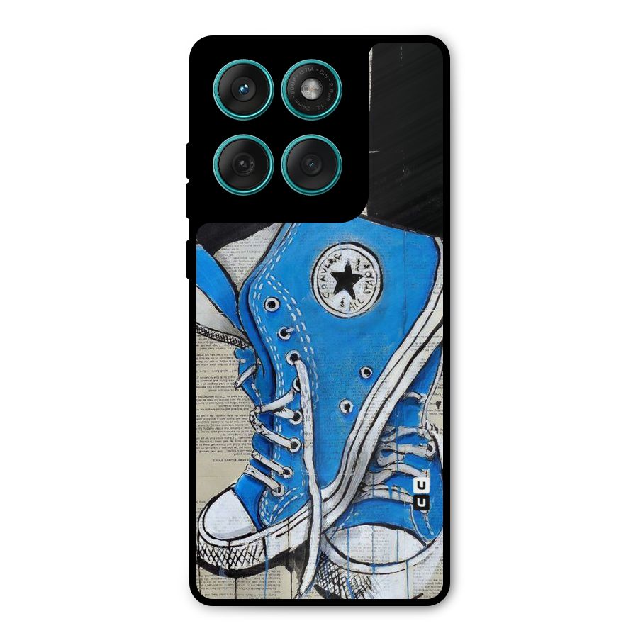 Blue Shoes Metal Back Case for Motorola Edge 60
