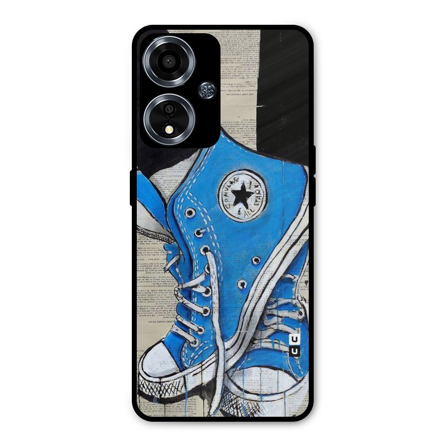 Blue Shoes Metal Back Case for Oppo A59