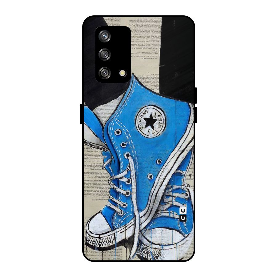 Blue Shoes Metal Back Case for Oppo F19