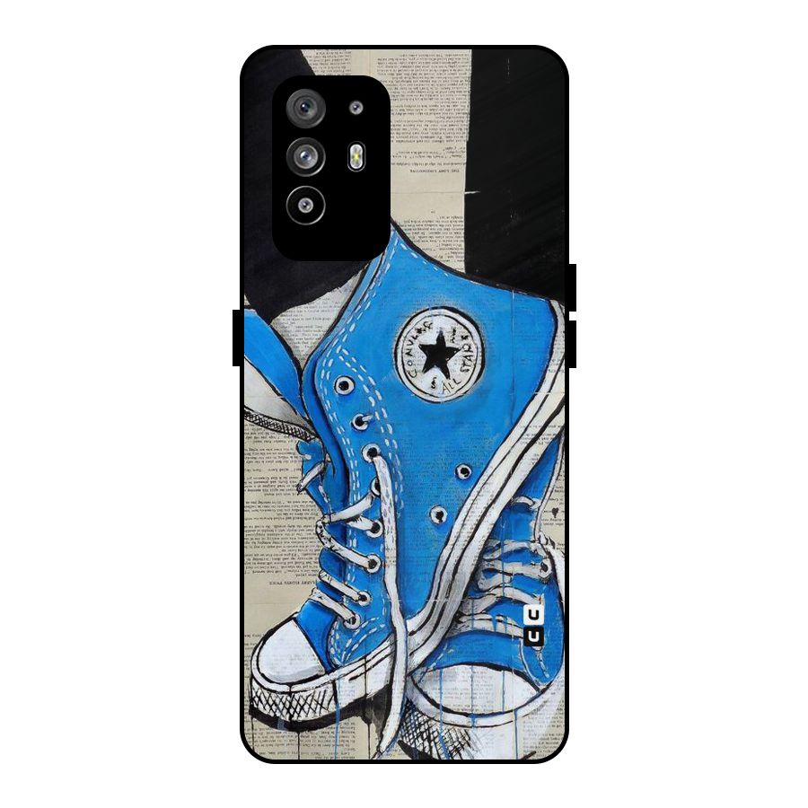 Blue Shoes Metal Back Case for Oppo F19 Pro Plus 5G