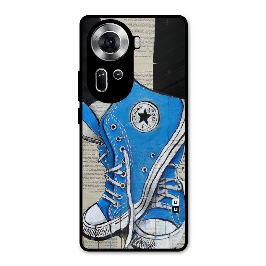 Blue Shoes Metal Back Case for Oppo Reno11 5G
