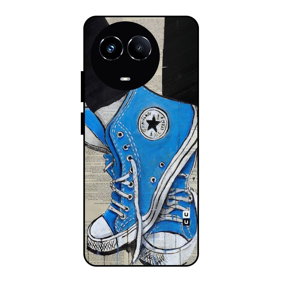 Blue Shoes Metal Back Case for Realme 11X