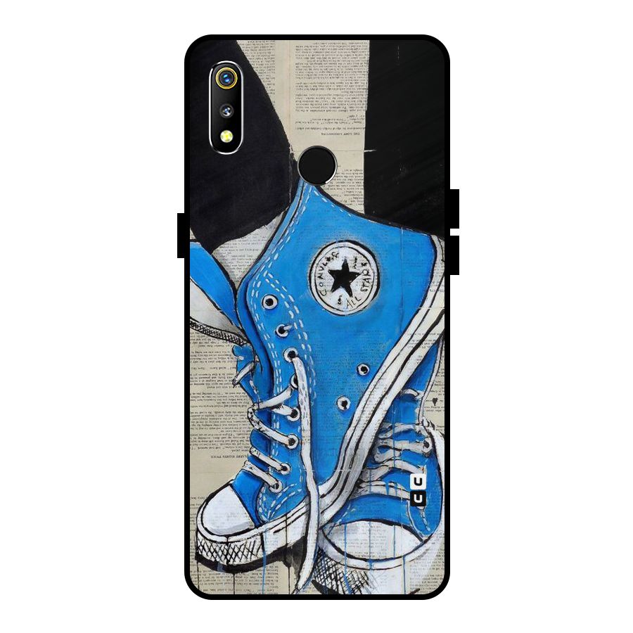 Blue Shoes Metal Back Case for Realme 3i