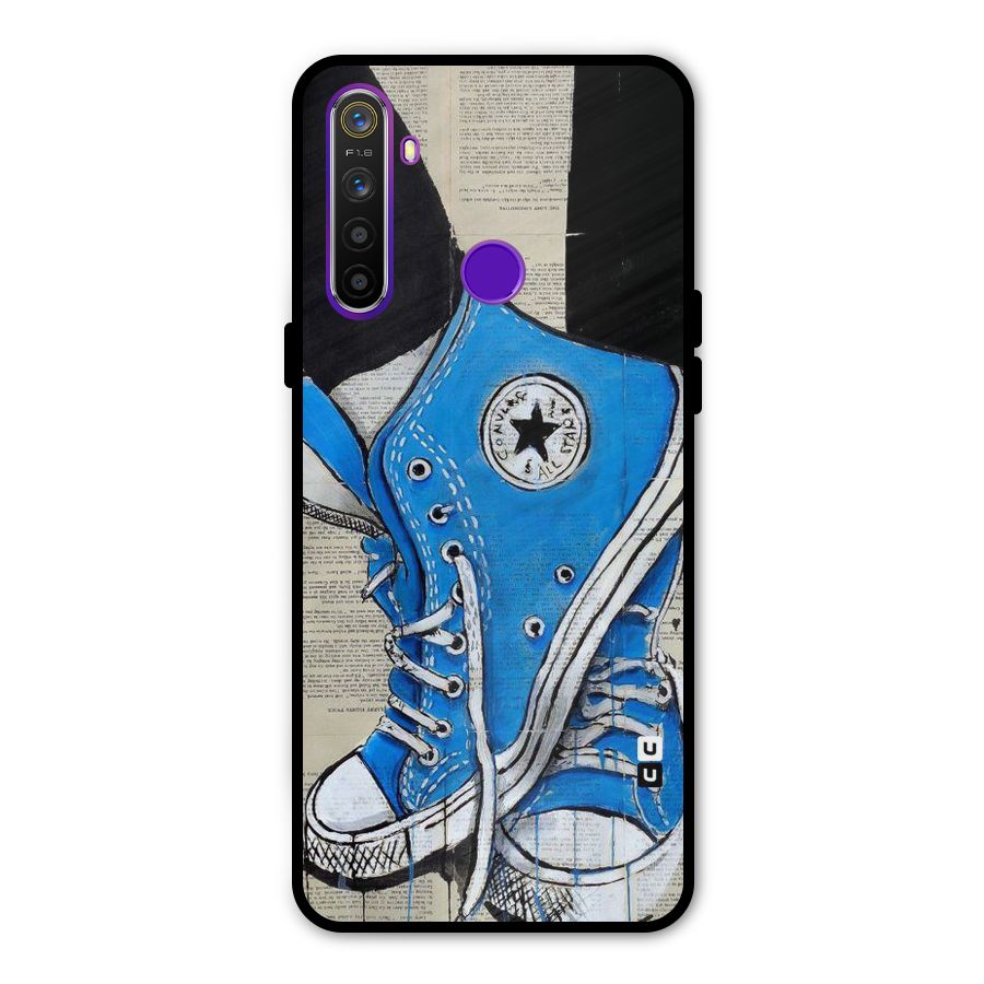 Blue Shoes Metal Back Case for Realme 5i