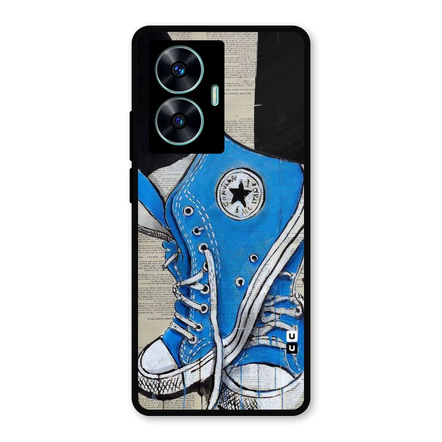 Blue Shoes Metal Back Case for Realme C55