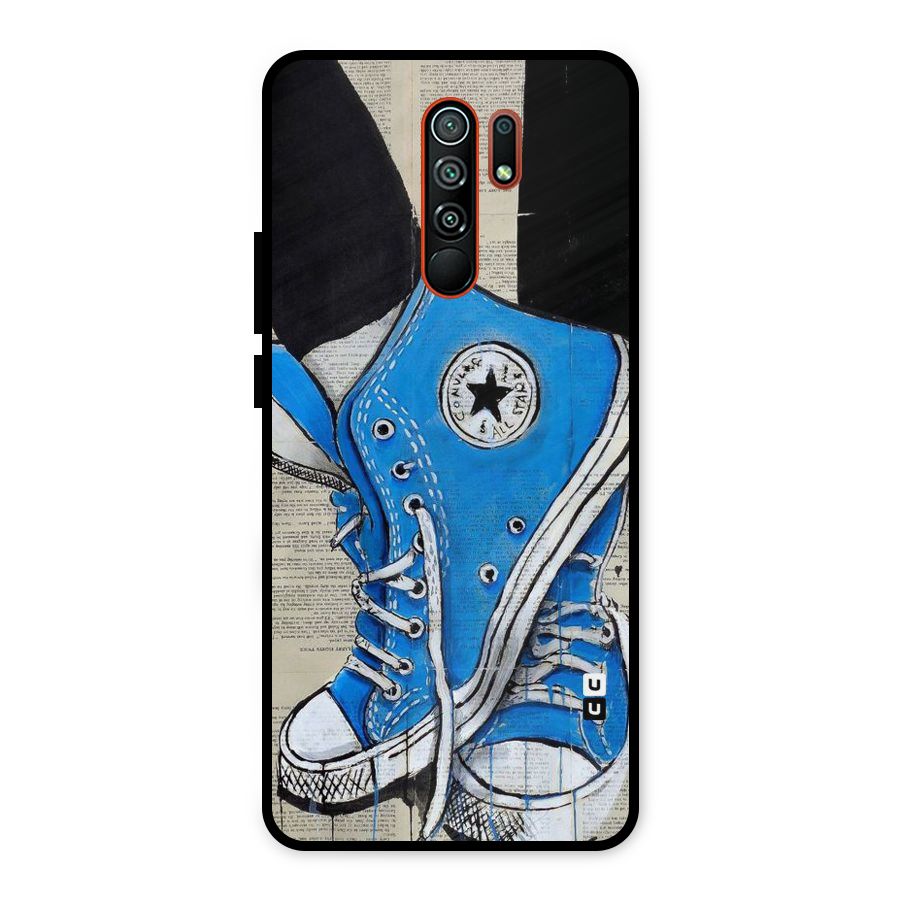 Blue Shoes Metal Back Case for Redmi 9 Prime