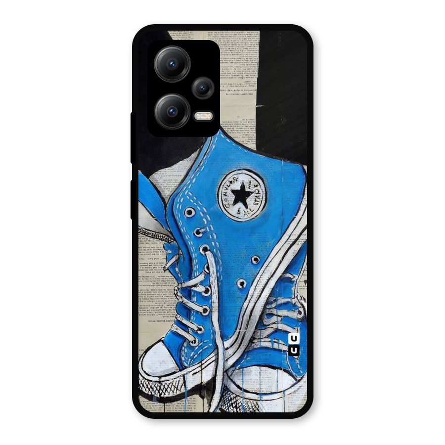 Blue Shoes Metal Back Case for Redmi Note 12 5G