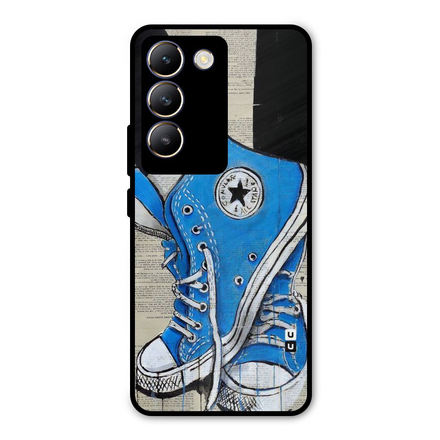 Blue Shoes Metal Back Case for Vivo T3 5G
