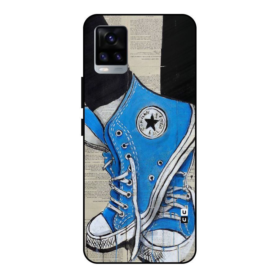 Blue Shoes Metal Back Case for Vivo V20 2021