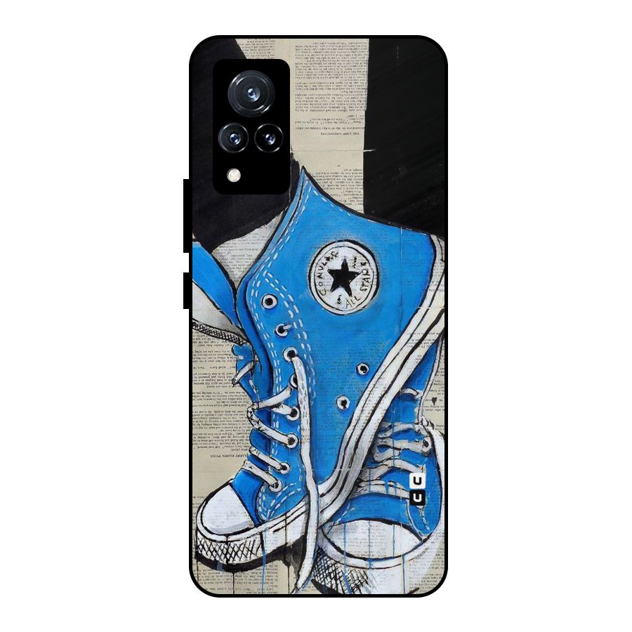 Blue Shoes Metal Back Case for Vivo V21 5G