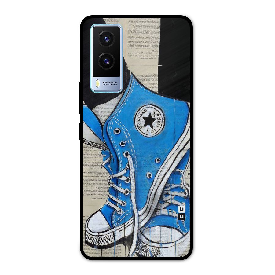 Blue Shoes Metal Back Case for Vivo V21e 5G