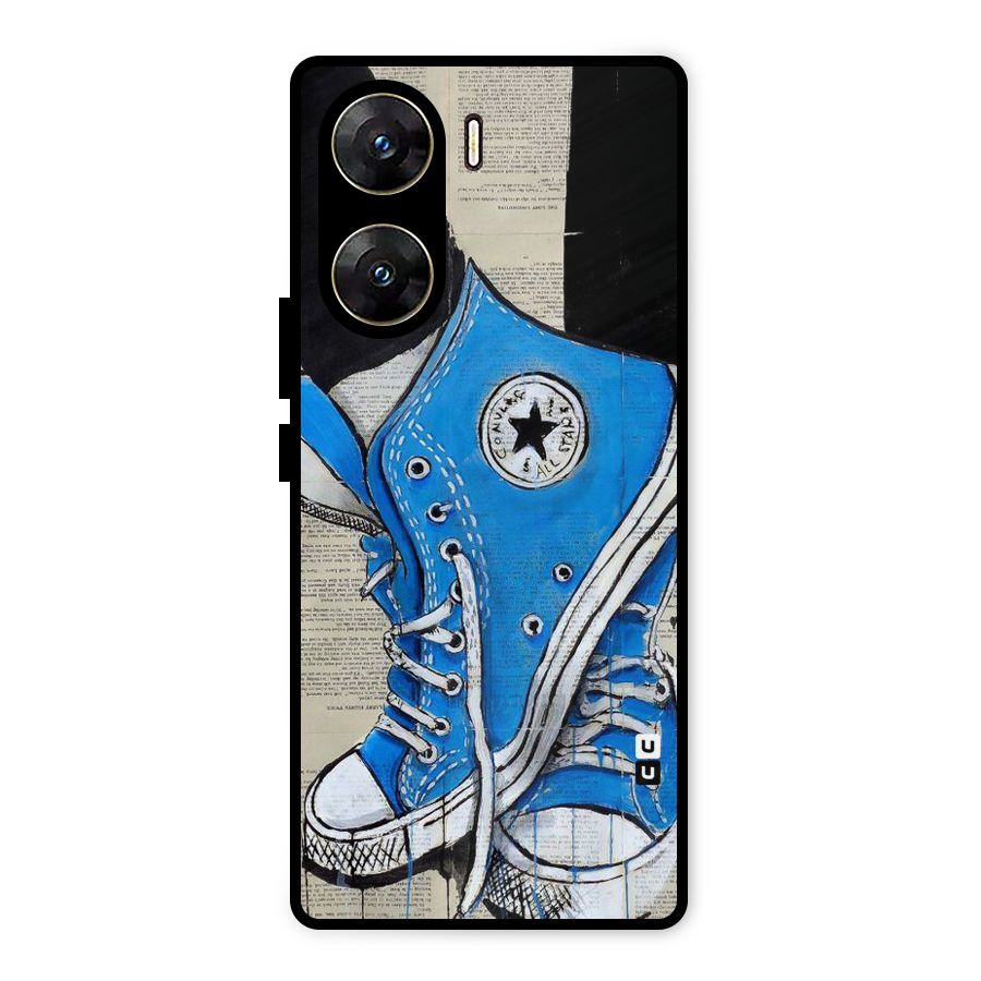 Blue Shoes Metal Back Case for Vivo V29e