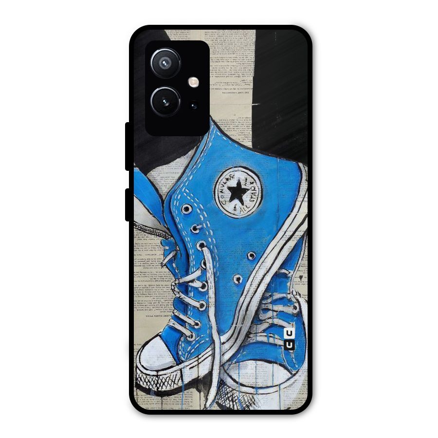 Blue Shoes Metal Back Case for Vivo Y75 5G