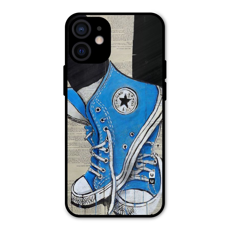 Blue Shoes Metal Back Case for iPhone 12 Mini