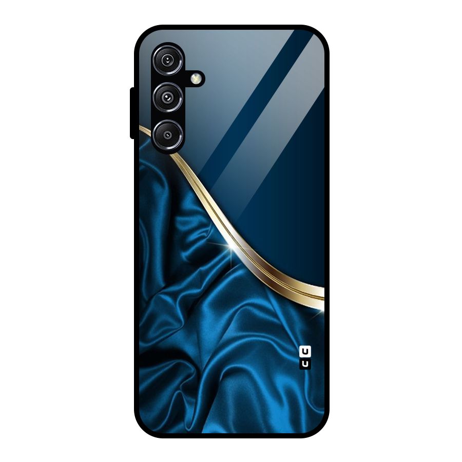 Blue Smooth Flow Glass Back Case for Galaxy M34 5G