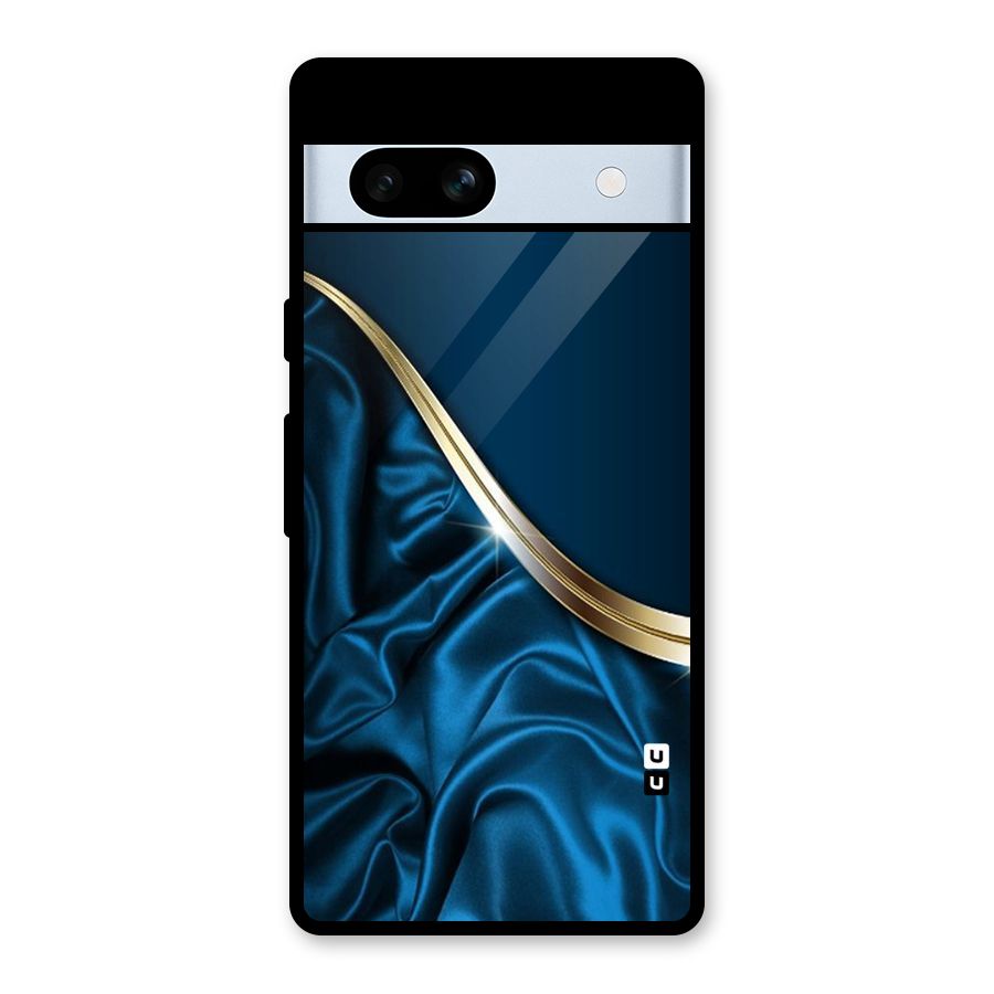 Blue Smooth Flow Glass Back Case for Google Pixel 7a