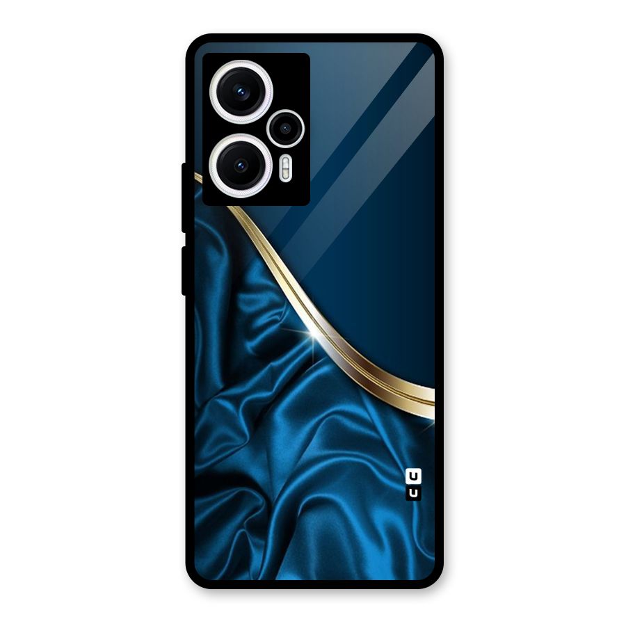 Blue Smooth Flow Glass Back Case for Poco F5