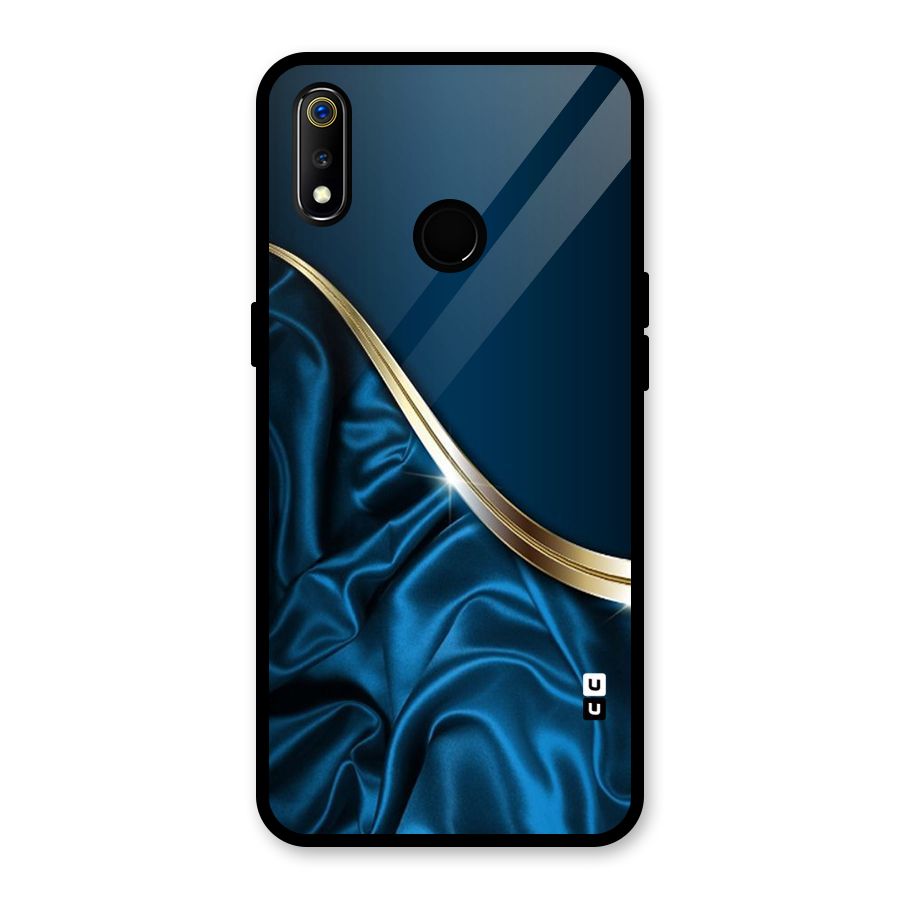 Blue Smooth Flow Glass Back Case for Realme 3i