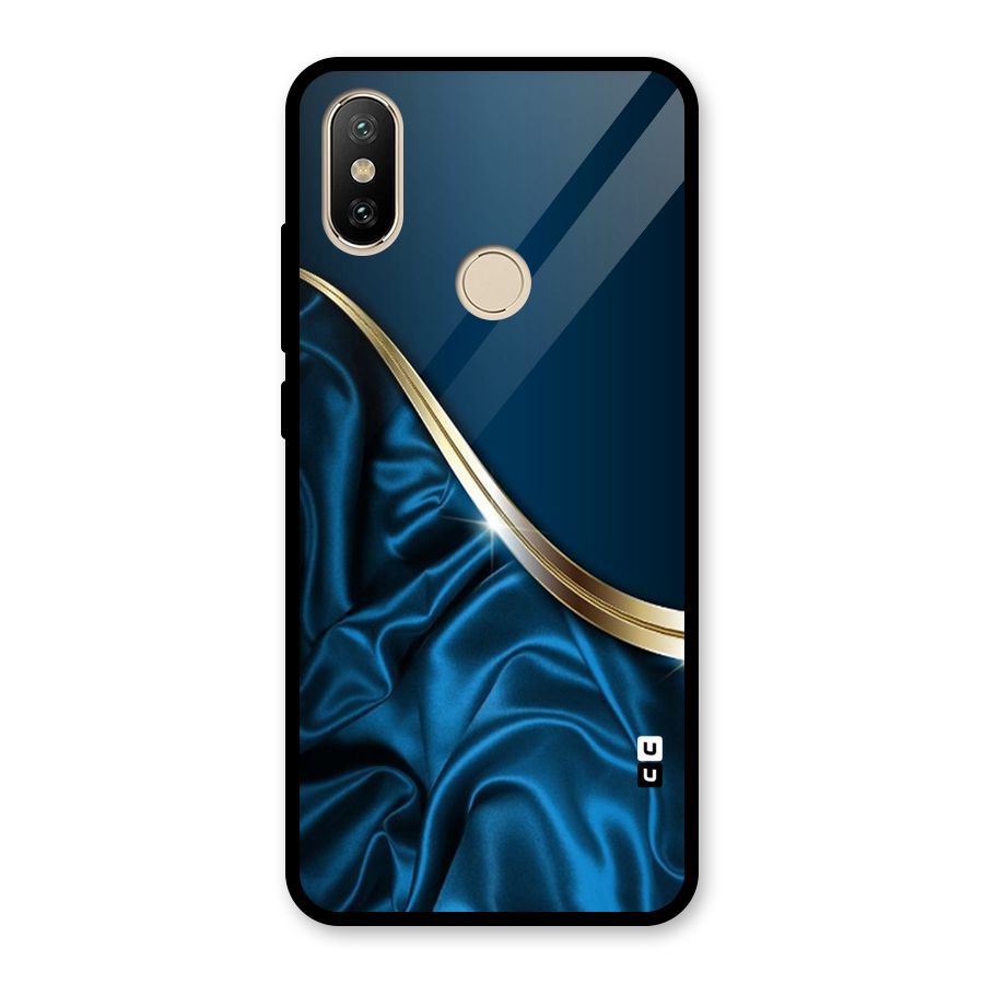 Blue Smooth Flow Glass Back Case for Redmi A2