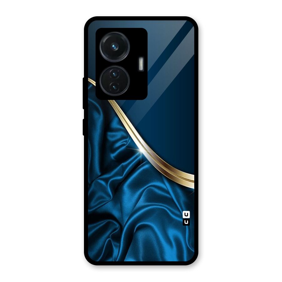 Blue Smooth Flow Glass Back Case for Vivo T1 44W