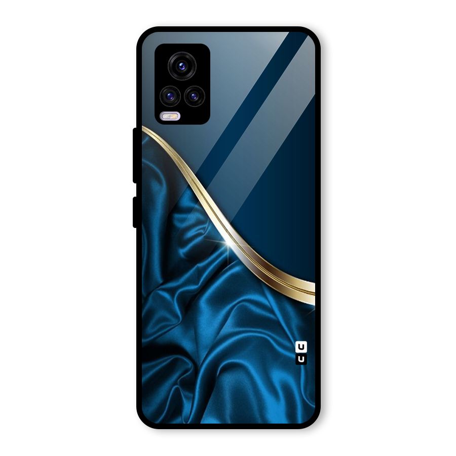 Blue Smooth Flow Glass Back Case for Vivo V20 2021