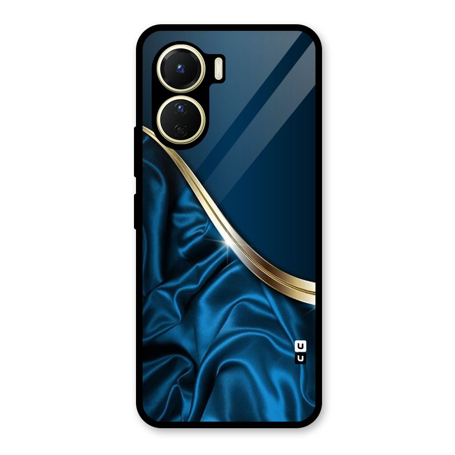 Blue Smooth Flow Glass Back Case for Vivo Y16